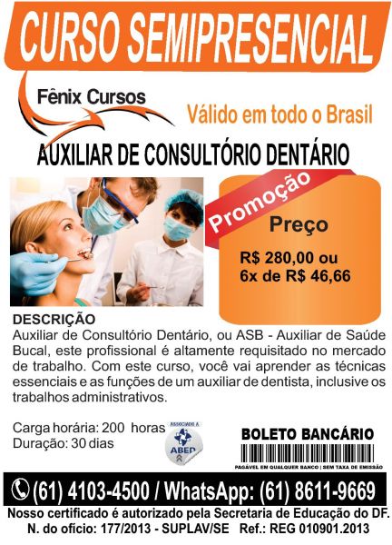 CURSO DE AUXILIAR DE CONSULTÓRIO DENTÁRIO