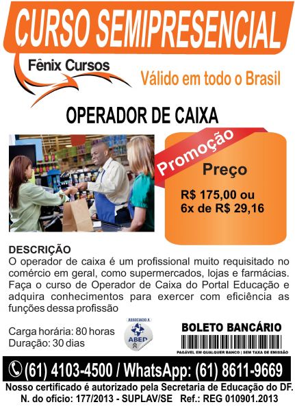 CURSO DE OPERADOR DE CAIXA