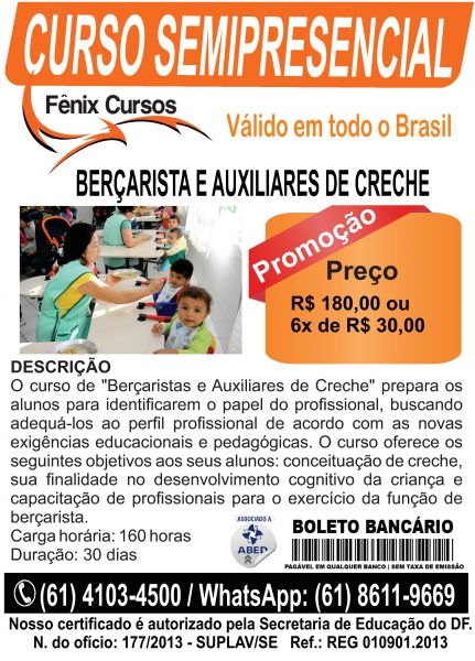 CURSO DE BERÇARISTAS E AUXILIARES DE CRECHE