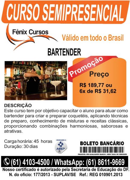 CURSO DE BARTENDER