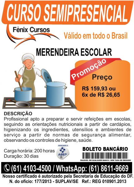 CURSO DE MERENDEIRA