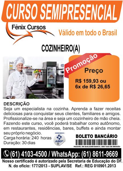 CURSO DE COZINHEIRA