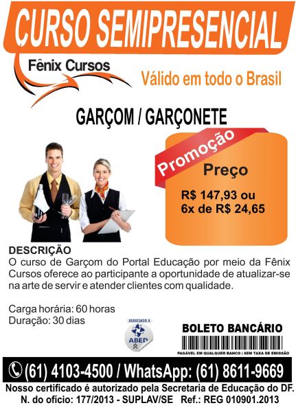 CURSO DE GARÇOM /GARÇONETE