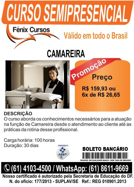 CURSO DE CAMAREIRA